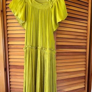 Anthropologie Current Air Chartreuse Maxi Dress. Size L. New without tags.